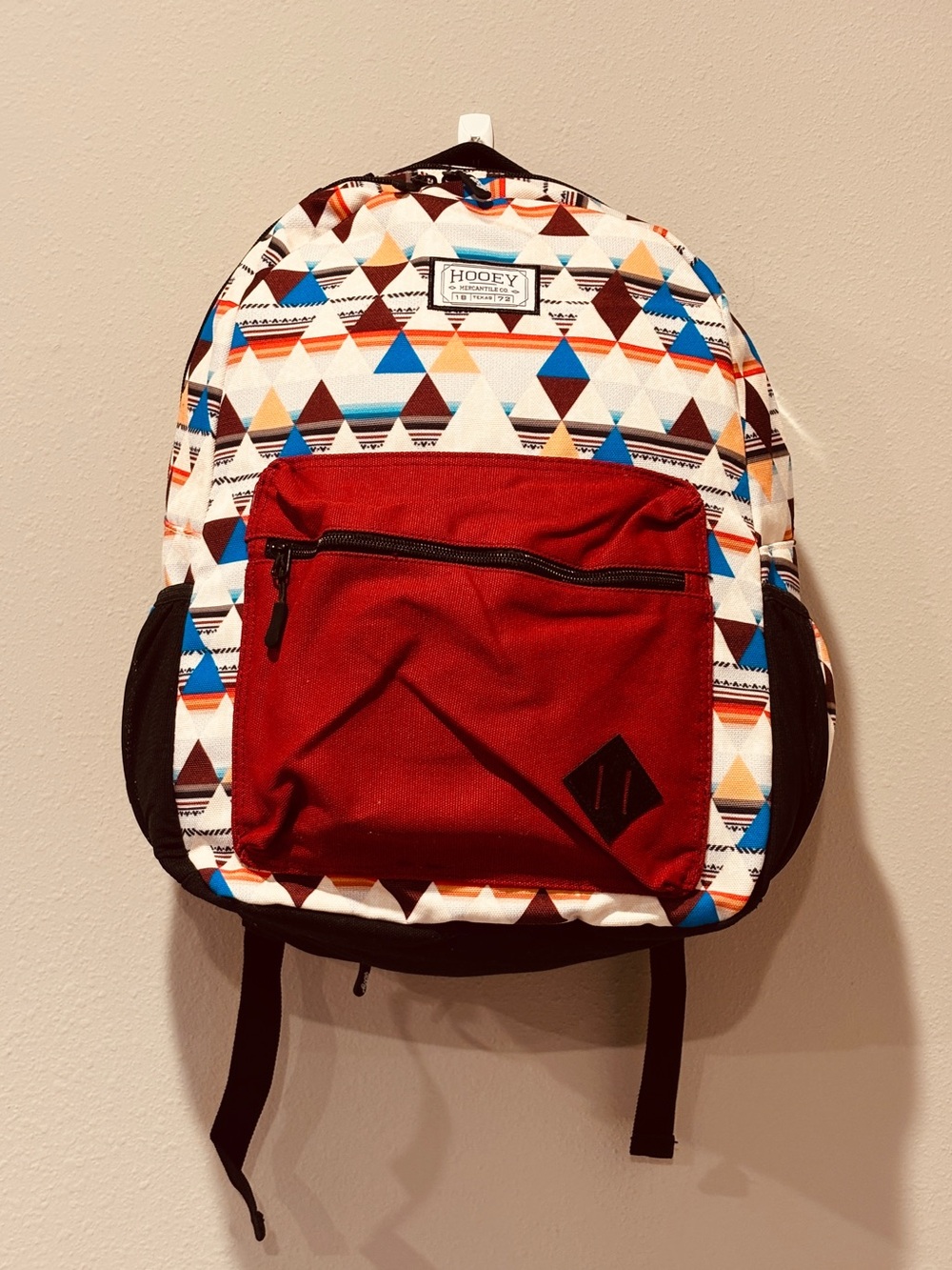 Hooey Recess Backpack Cream Multicolor Southwestern Aztec Burgundy Pocket Travel